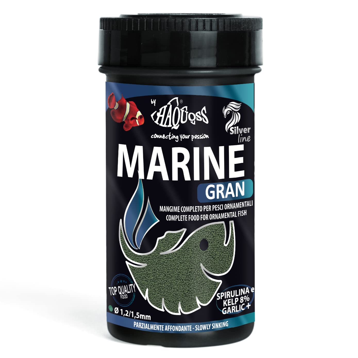 Haquoss Marine Gran Gourmet Alimento en gránulos para Peces Marinos Tropicales, 250 ml/137 g