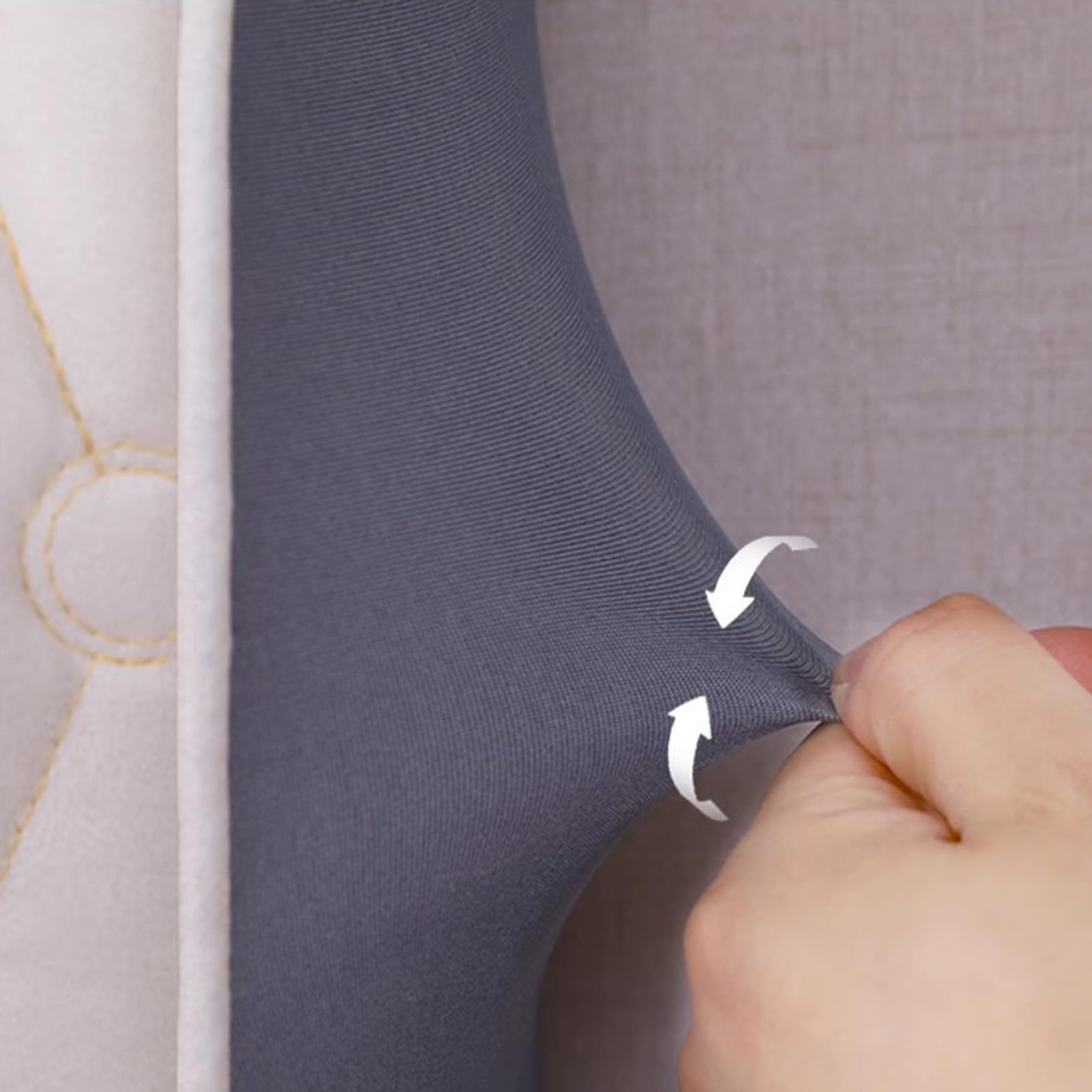 Funda para Cabecera, Todo Incluido Cubre Cabecera de Cama, Fundas Cabecero Gruesa Impermeable Acolchada y Elástica, para Camas Individuales, Matrimoniales y King,Off White,100cm