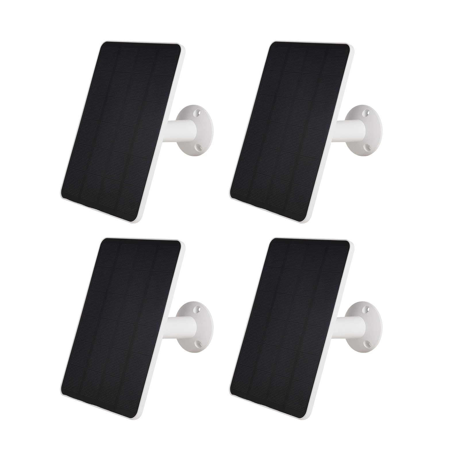 AMONIDA Lot de 4 Chargeurs de Panneau Solaire Haute efficacité 5 W pour Caméra de sécurité Arlo Pro 6 XL, Panneau D'alimentation Extérieur Résistant aux Intempéries IP65, adapté pour la Surveillance à