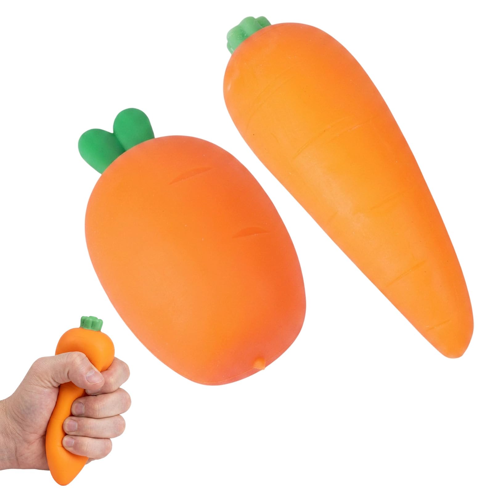 GLQYGZ 2 PCS Carrot Squishy, Squishy Carrot, Adorable and Entertaining, Ideal for Home and Office Desk Decoration, Orange