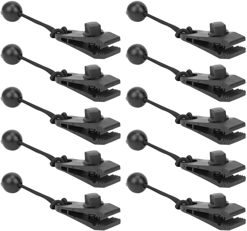 10pcs Bungee Cords with Clips, mini Cords with Hooks and Balls, Bungee Cord Assortment 5.1in, Cord Hooks and Clips for Tents and tarps