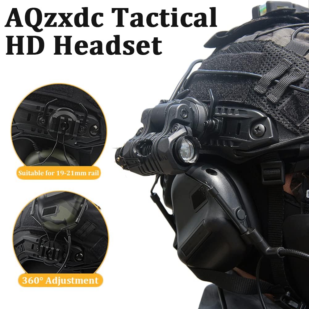 Ensemble de Casque Rapide, Équipement de Protection Style Militaire avec écouteur Tactique et Couvercle Casque, pour La Chasse en Plein Air Airsoft Paintball (Pas de réduction de Bruit)