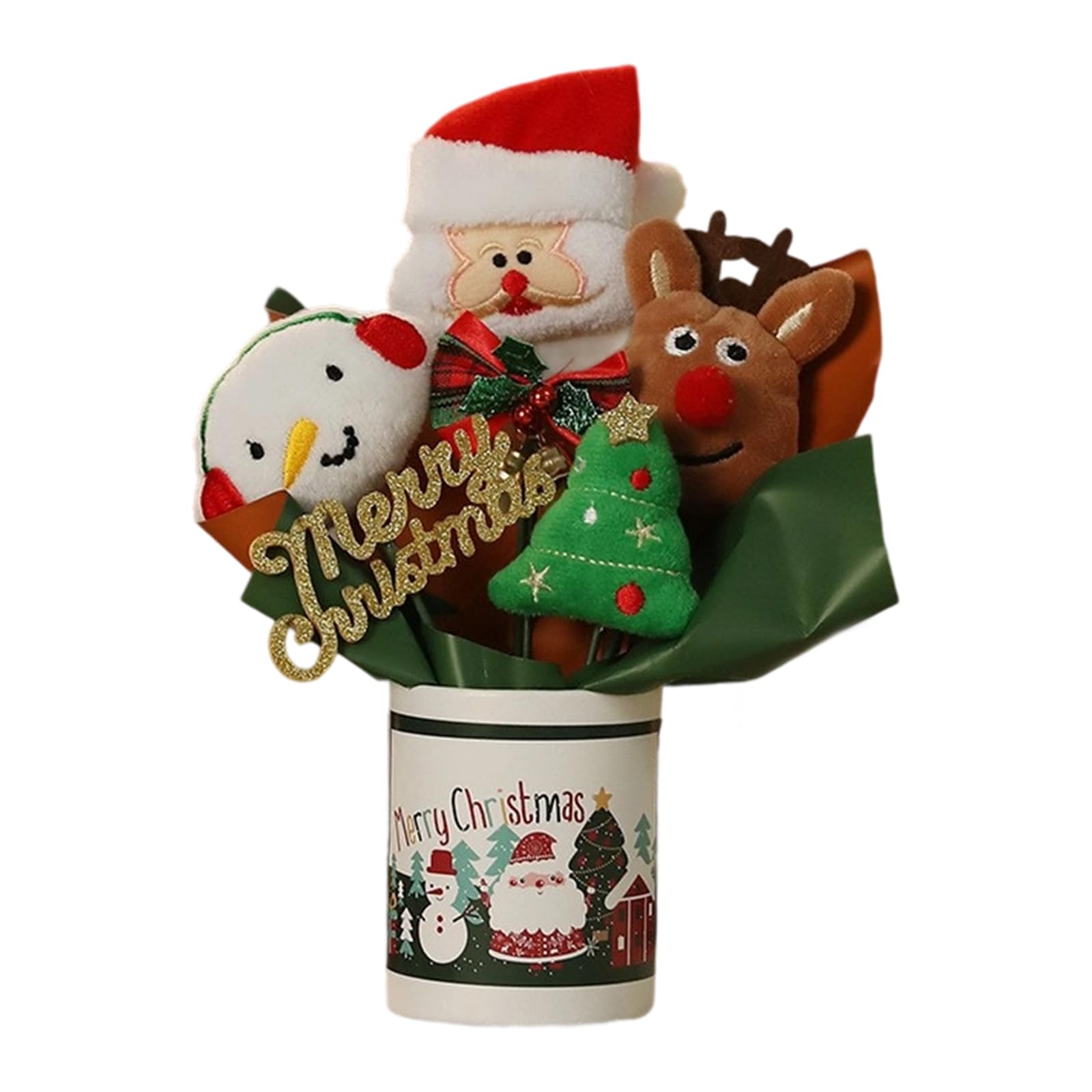 Kalttoy Christmas Snowman Reindeer Ornaments Hanging Decor with Storage for Bedroom Indoor Holiday Display Christmas Collectibles