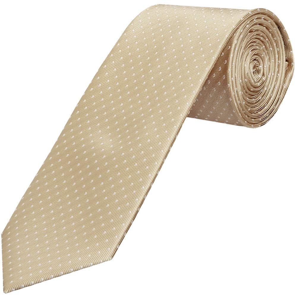TIES R US Champagne and White Polka Dot Classic Men's Tie