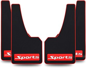 4 pcs Soft Material Automotive Car Mud Flaps Universal Fit Black Splash Guards Rubber mud Guard No Collision Universal 43.5cm23cm0.5cm (Sports)