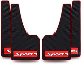 4 pcs Soft Material Automotive Fender Car Mud Flaps Universal Fit Black Splash Guards Rubber mud Guard No Collision Universal 43.5cm23cm0.5cm (Sports)