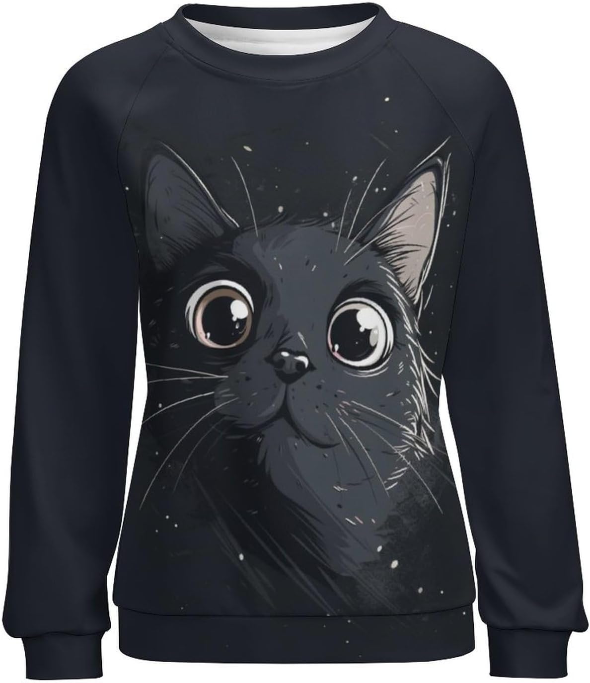 Long Sleeve Shirt Women Fall Cat Print Funny Hide Belly Vacation Plus Size Ladies Hippie Dressy Sweaters - Image 4