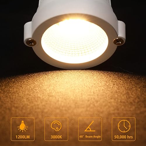 Miniatura 4 de EAGLOD Cabezales de iluminación de riel de 12 W, cabezales de luz de riel H para iluminación de acento, tareas, obras de arte, hogar, luces blancas