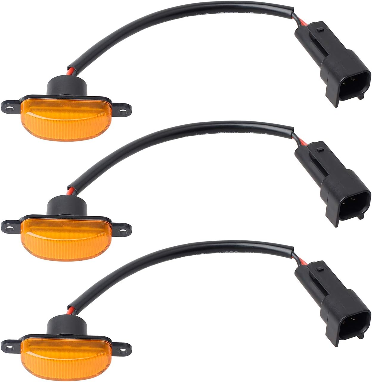 RUXIFEY LED Grille Lights Compatible with Ford Raptor Grill 2015-2017, Orange Lens, Pack of 3