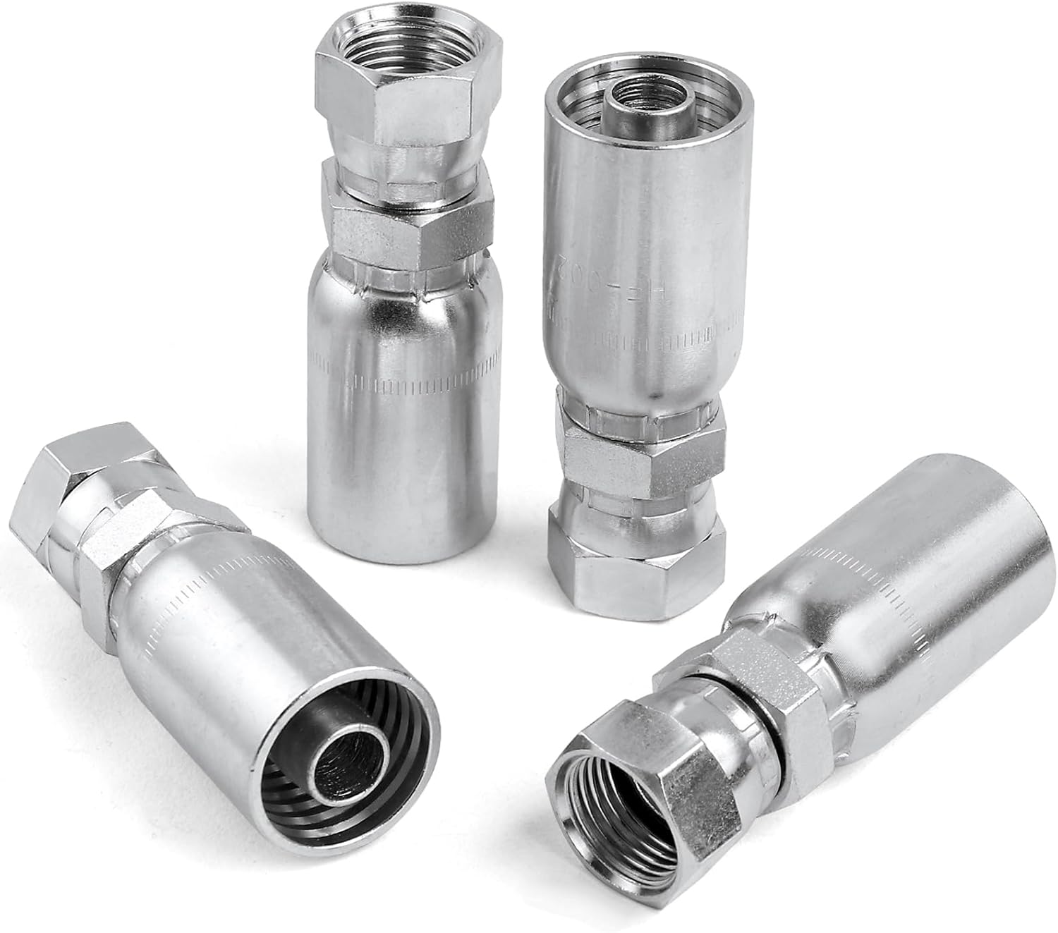 12Pack 3/8" Hydraulic Hose Fittings-3/8" Hose x 3/8" JIC 37° Female Hydraulic End Swivel Crimp Compatible with Dayco Weatherhead U-Series