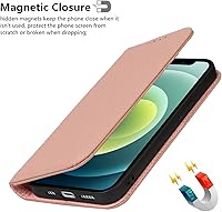 Vista 51 de iCoverCase Funda tipo cartera compatible con iPhone 13 Pro Max con ranuras para tarjetas, funda magnética de piel auténtica con bloqueo RFID, Naranja