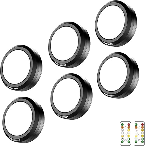 Miniatura 7 de HOLKPOILOT Luces de disco con control remoto, funciona con pilas debajo del gabinete, iluminación de disco debajo del mostrador, luces inalámbricas