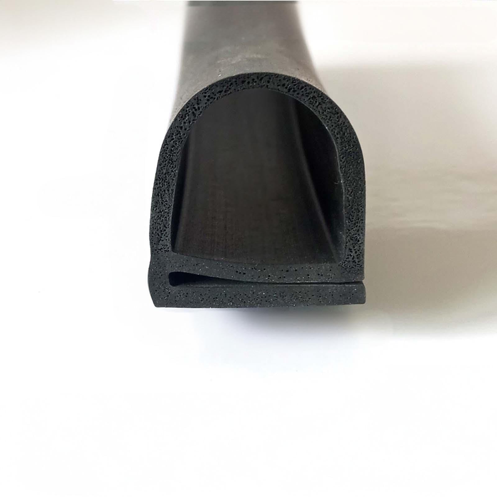 exclueur pour Portes, Bande d'étanchéité de Porte en Caoutchouc EPDM en Forme d'E, Coupe-Froid Coupe-Vent pour Isolation Acoustique des fenêtres de Cadre de Porte, 5m, Noir,21 * 25