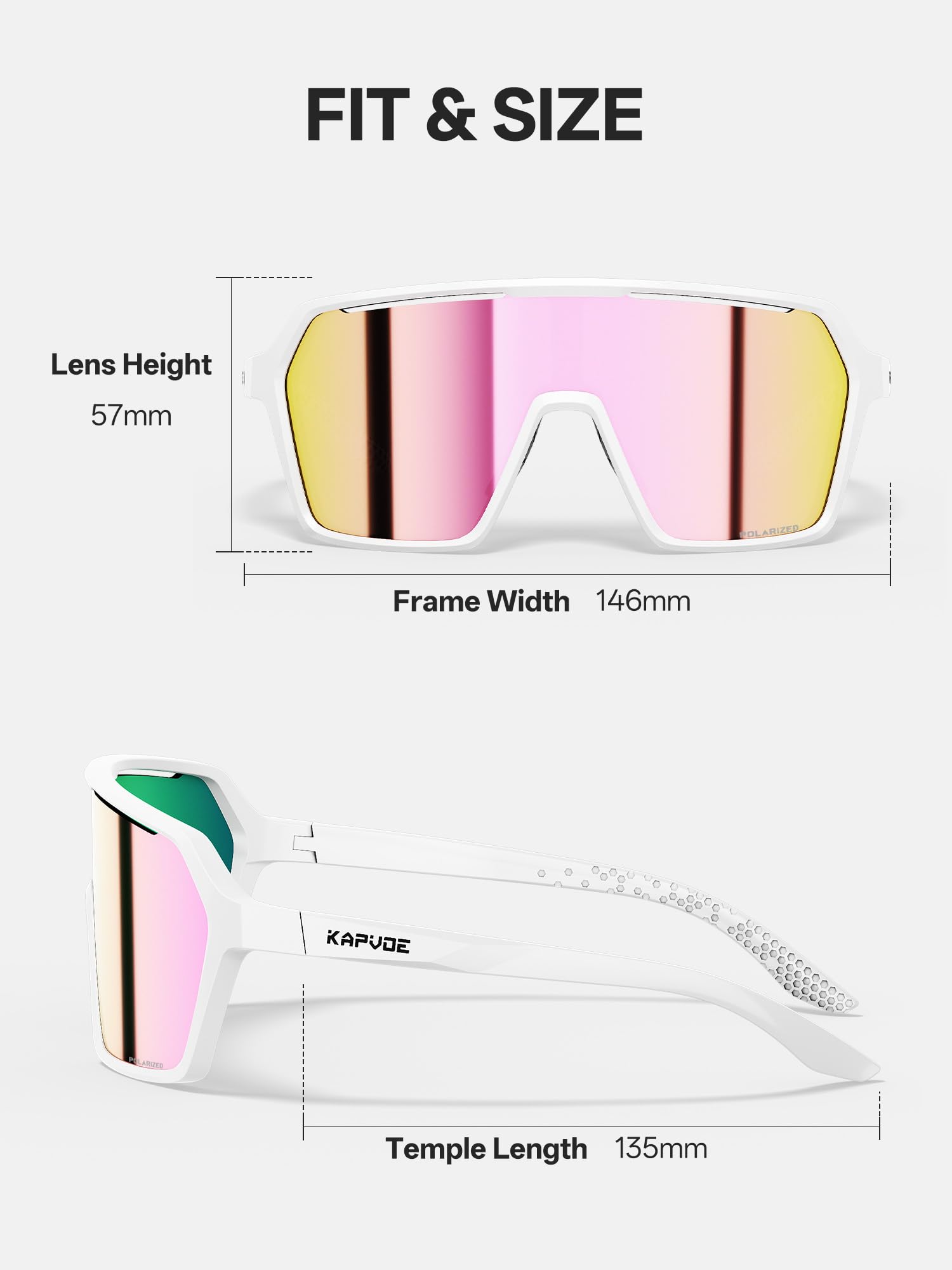 KAPVOE Fahrradbrille Herren Damen Polarisiert Sport Radfahren Sonnenbrille Baseball MTB Radbrille Rennrad Radsport