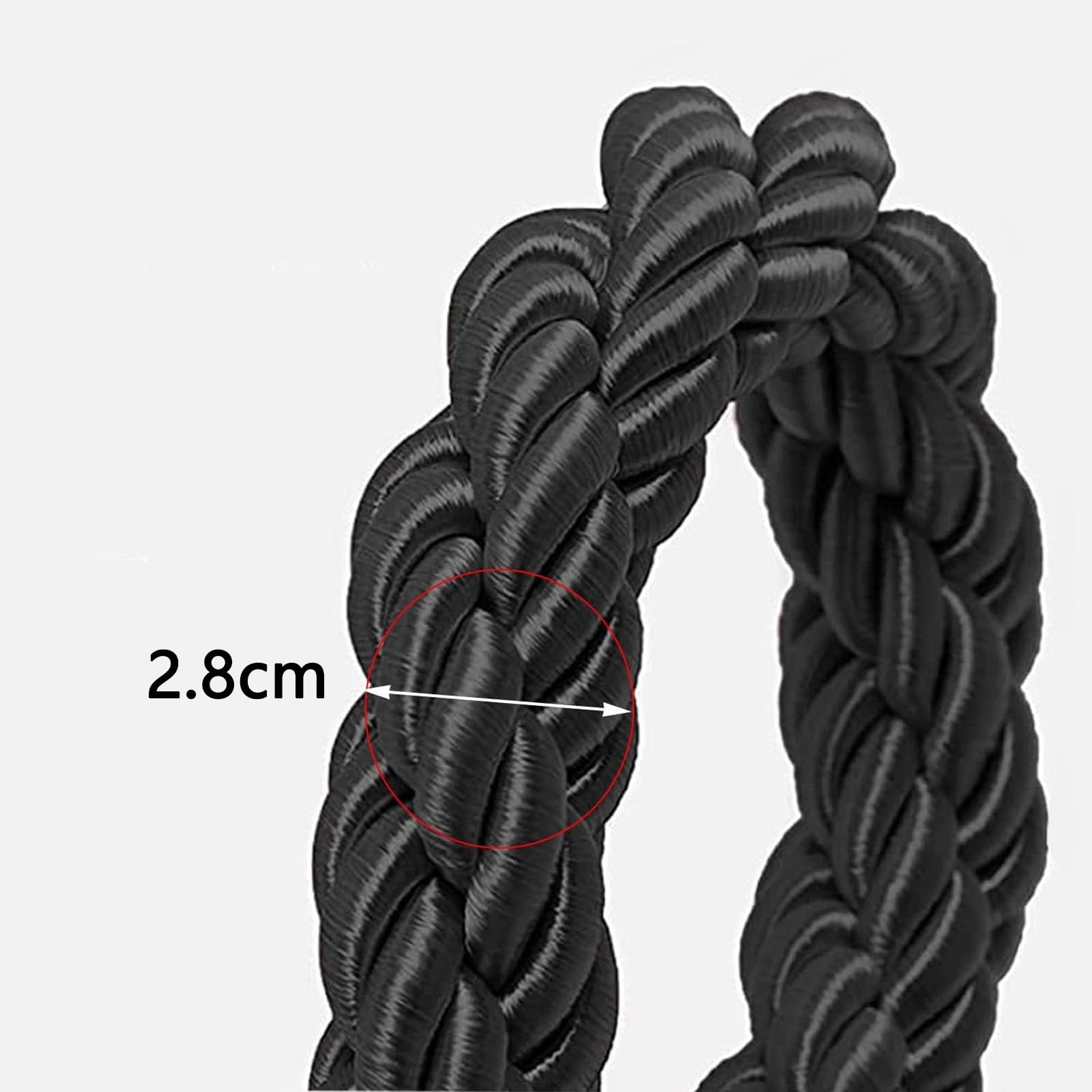 Stanchion - Cuerda de barrera trenzada de 1/1.5/2/2.5/3 m con gancho plateado, cuerda de control de multitudes, cuerda de cáñamo trenzada para divisor de colas (negro, 3 m)