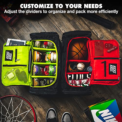 (Kicks Kase Premium Sneaker Bag & Travel Duffel Bag - 3 adjustable compartment dividers - For shoes, clothing and gym4
