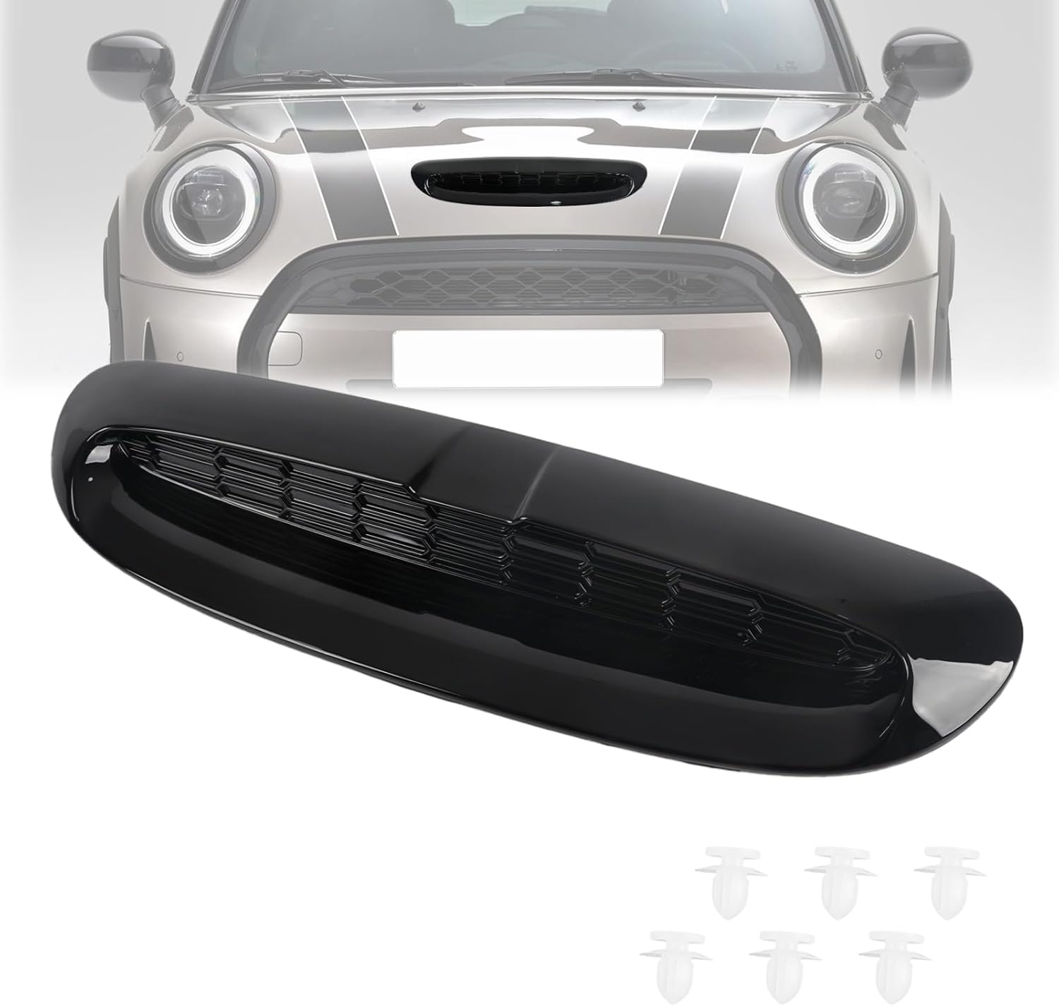 Front Air Hood Bonnet Scoop Vent Compatible With Mini Cooper S F54 F55 F56 F57 2014-2024 Accessories, Glossy Black