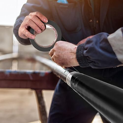 Miniatura 8 de DELESYS Cinta Gaffers resistente, cinta negra impermeable con acabado mate, sin residuos, fácil de rasgar para la gestión de cables (paquete de 2  2