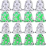 Cptoion 16 Stück Fußball Kordelzug, 30 x 25 cm Sport Party Kordelzug Beutel, Fußball Taschen Kordelzugs, Sport Kordelzugs Rucksack für Kinder Kindergeburtstag Party Supplies, 4 Style