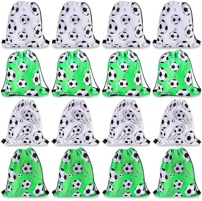 Fournitures de fête d'anniversaire foot avec 16 sacs à dos enfants à cordon