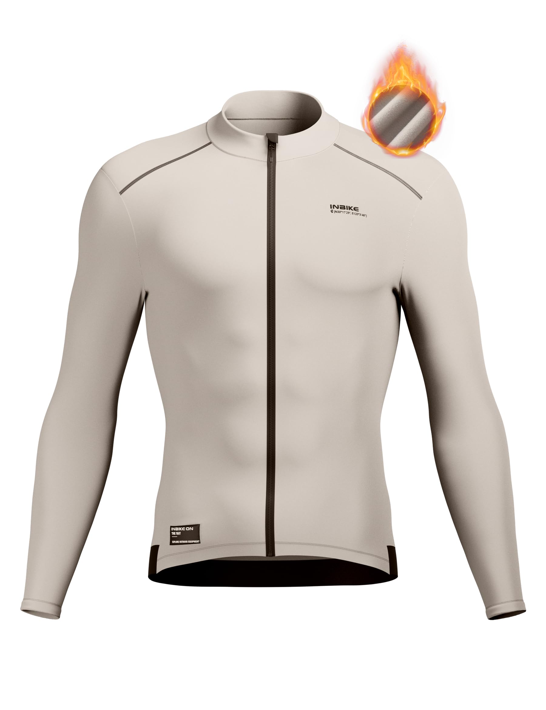 INBIKE Veste Cycliste pour Homme Maillot de Cyclisme Veste Polaire épaissie pour Automne et Hiver Veste Coupe-Vent et Chaude Hommes Vestes de Sport Outdoor