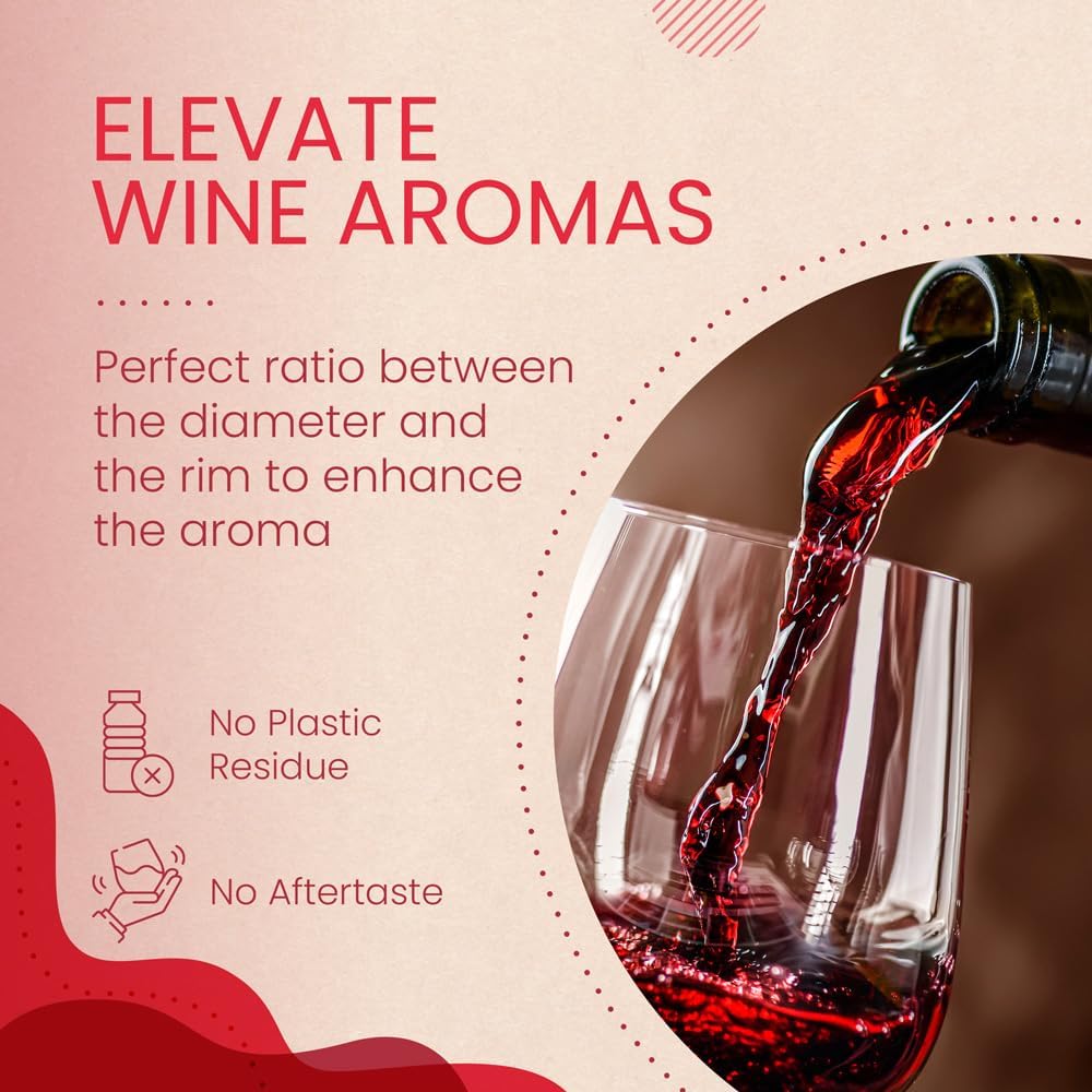 Unbreakable Stemless Wine Glasses | Set of 6 | 100% Tritan Shatterproof Plastic | 16 Oz | Dishwasher Safe