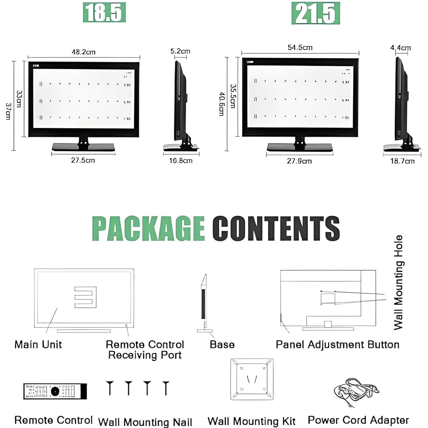 Ottotipo Digitale Con Display Lcd E Telecomando – Tavola per L'acuita Visiva Digitale Con Svariati Bersagli E Modalità Di Visualizzazione, Per Uso Optometrico Professionale(21.5in)
