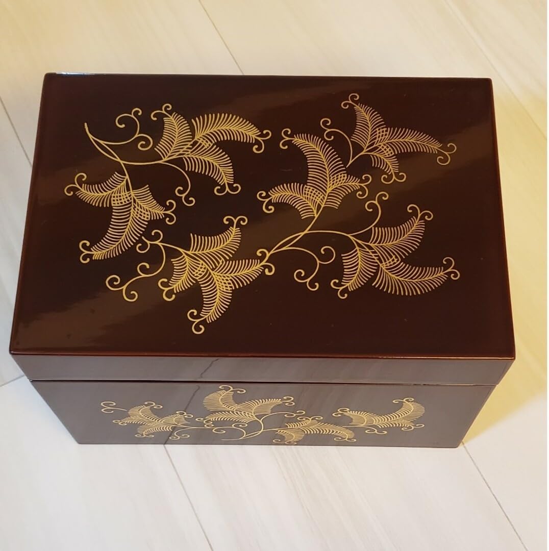 箱入 茶道具 柿合 一ヶ折重 縁高 5重 サン蓋付 重箱 菓子器 天然木