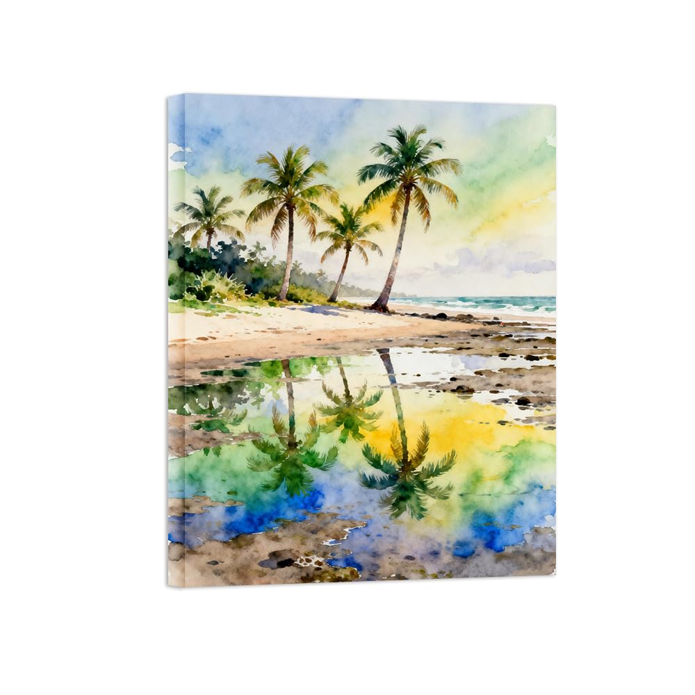 OZPWBVY Palm Tree Landscape Canvas Prints Ready to Hang 70x90cm Wrapped Canvas