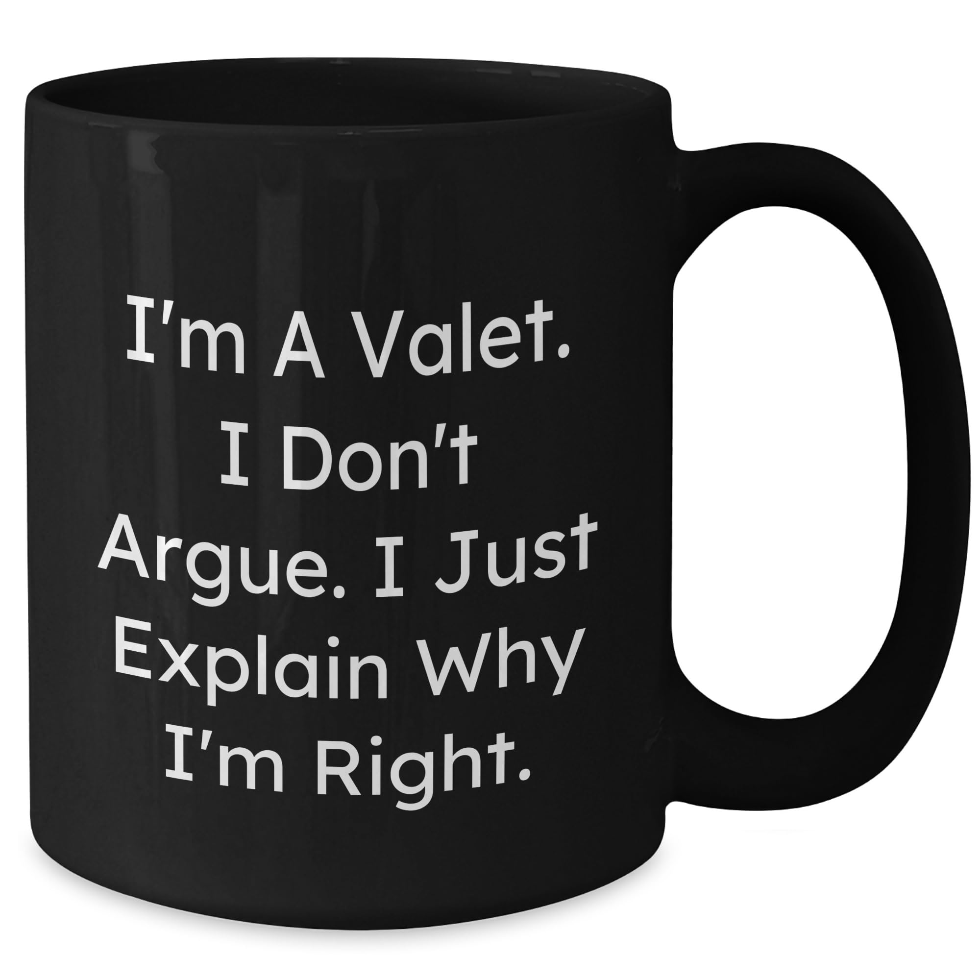 Valet Humor Christmas Unique Gifts: Funny Inspirational Quote Black 11oz or 15oz Coffee Mugs for Valet Lovers, Unique Gifts for Him from Friends, Encouraging Motivational Present for Valet