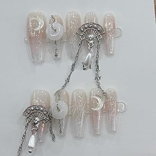 Handmade Nail Wearing New Chinese Style Qipao Nail and Nail Enhancement Patch(Size:M), 1 Count (Pack of 1)