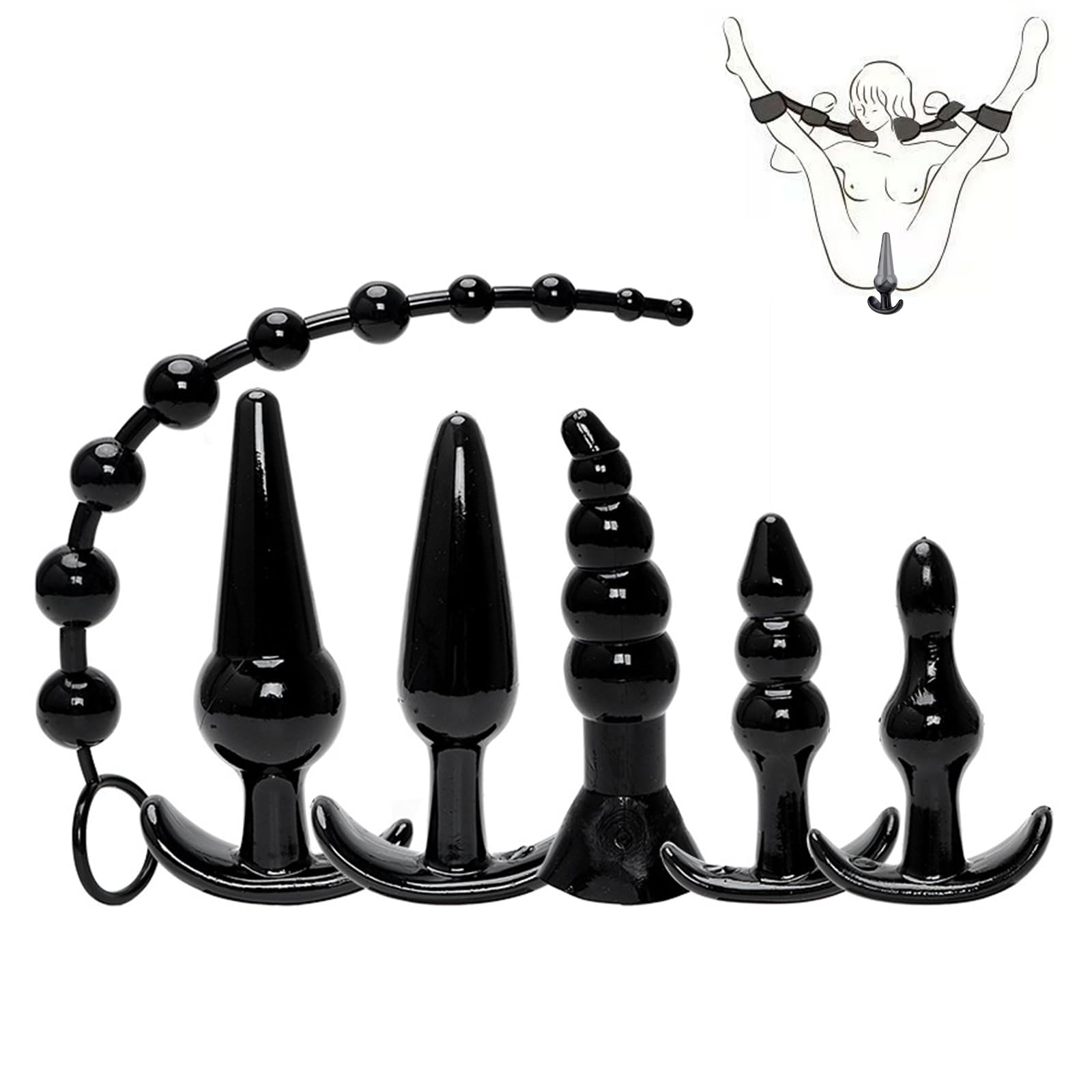 Amazon.com: Anal Plug Set,Pack of 6 Butt Plug Anal Toys Trainer Kit  Silicone Prostate Massager Anal Dildo Sex Toys Training Kit Butt Plug Anus  Stimulation Pleasure Plug Toy Expanding But Plug (Black) :