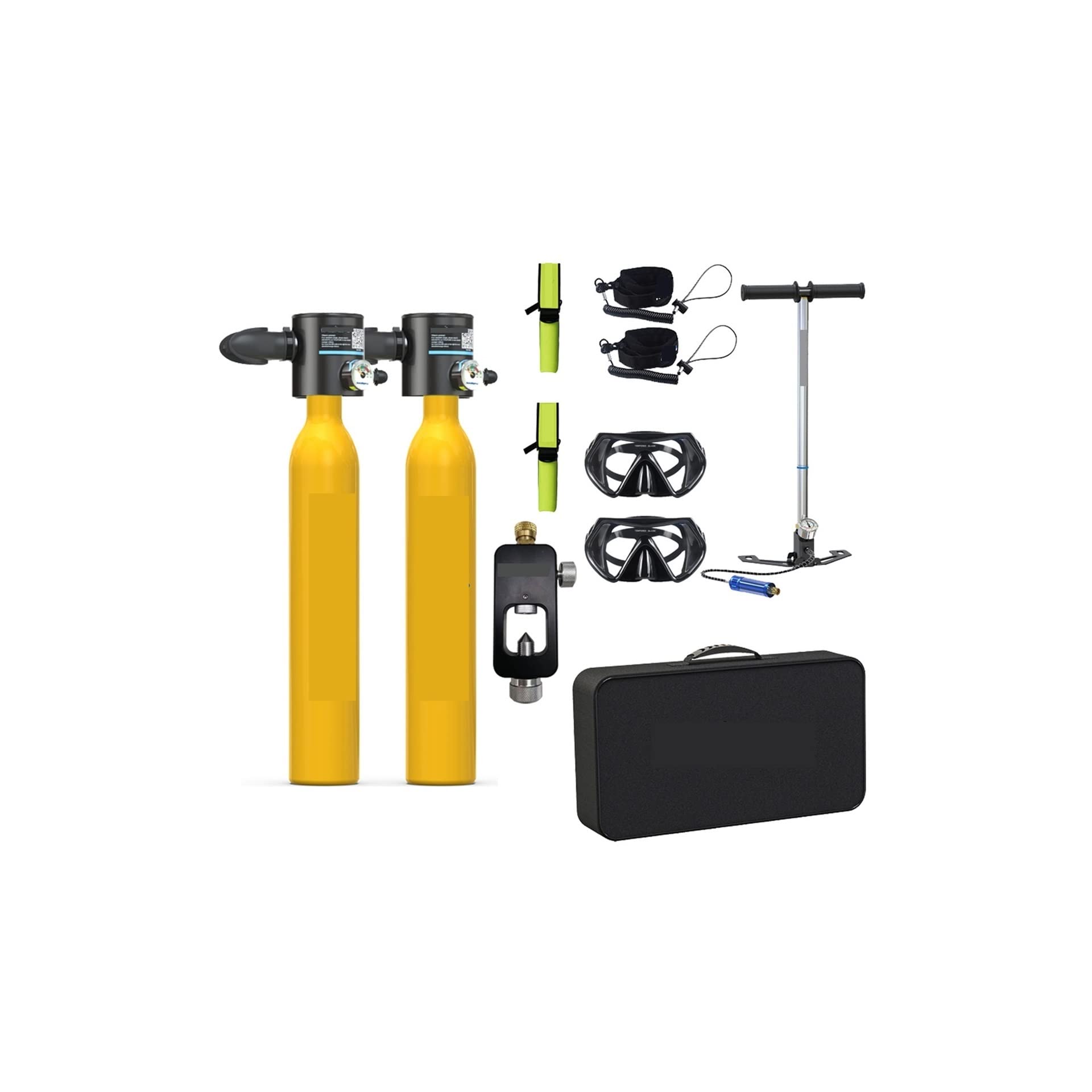 Portable Dive Cylinder, Snorkeling Mini Oxygen Cylinder Diving Teaching Underwater Rebreather Swimming Equipment Supplies(Giallo)