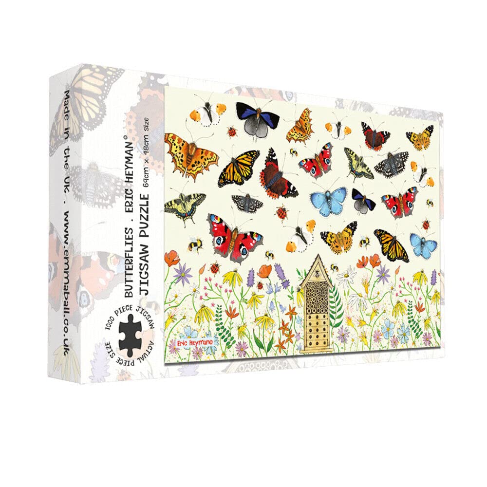 Emma Ball Eric Heyman Butterflies 1000 Piece Jigsaw Puzzle Made In The Uk