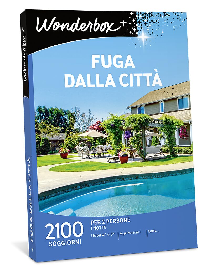 Wonderbox - Cofanetto Regalo - Fuga dalla Citta - 1 Notte - per 2 Persone - Hotel 4* e 3*, agriturismi, B&B...