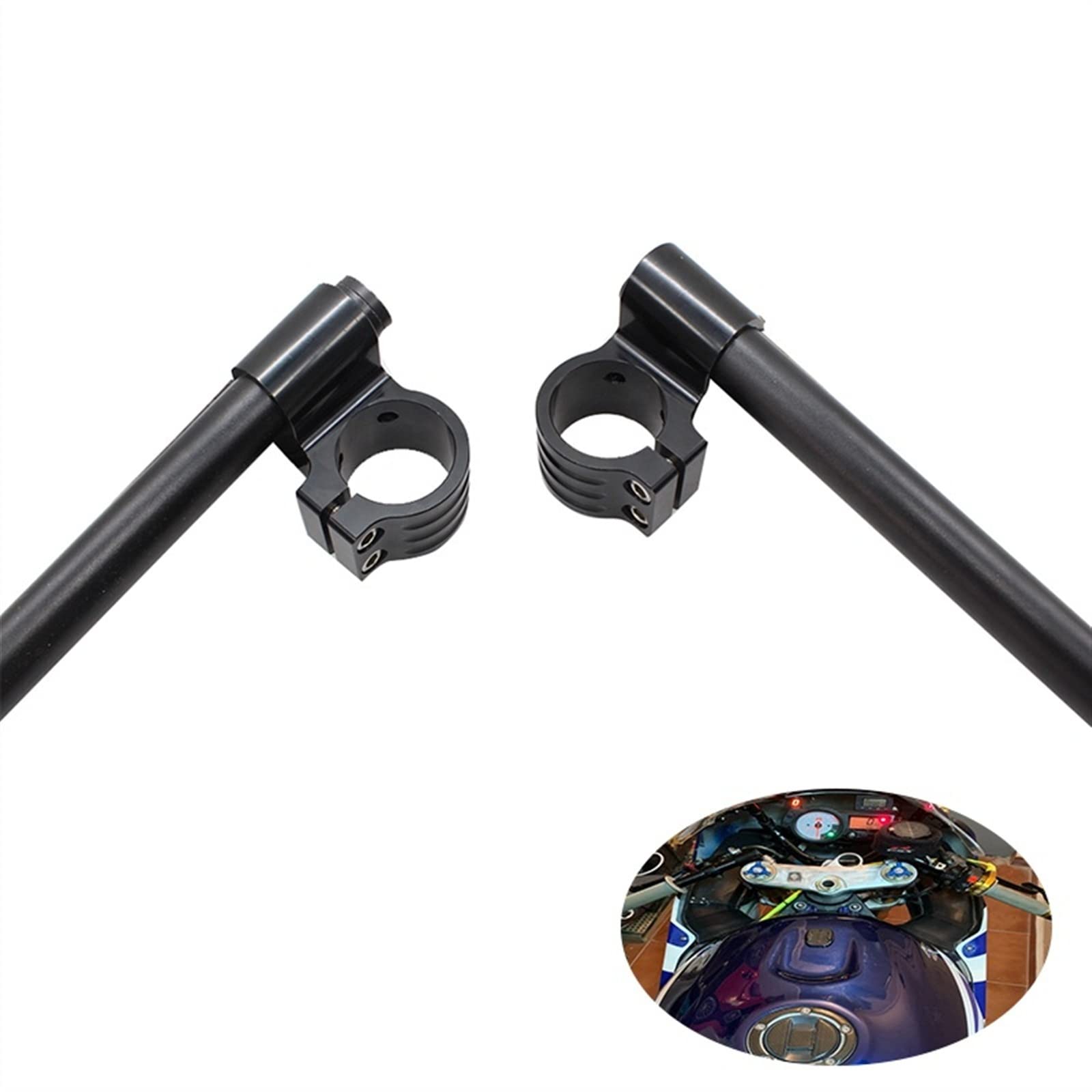 Rialzo Manubrio Moto Per Universal 7/8 "22mm Manubrio Moto Riser Rised Manubrio moto in alluminio CNC Clip-On Manubrio forcella Clip on Morsetto Riser Moto (Misurare : 4-Riser Black 36mm)