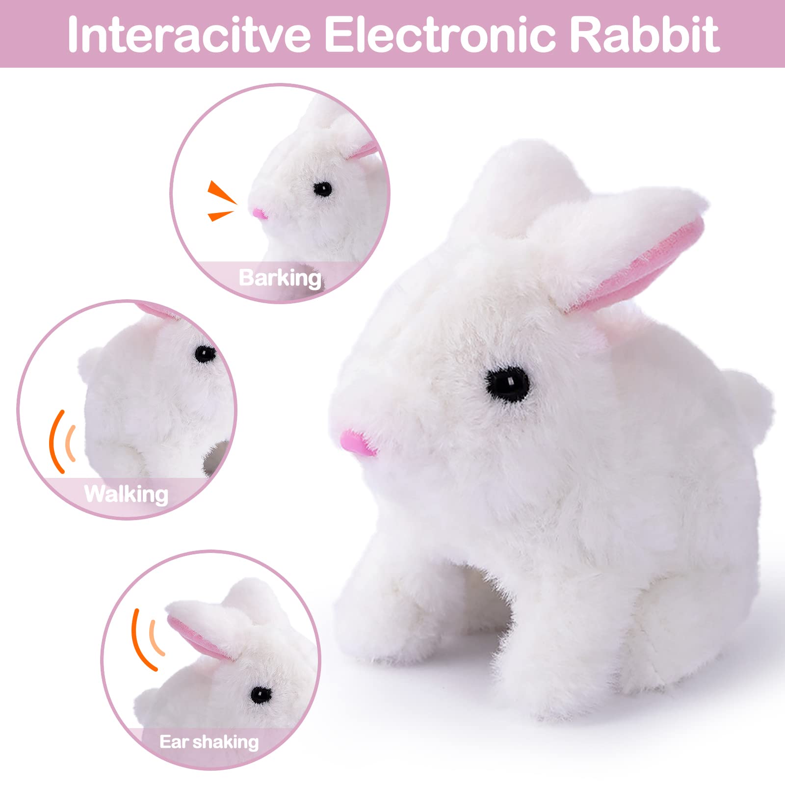 Amazon.co.jp: CREJOHY 2023 イースターぬいぐるみ バニートイ 電動