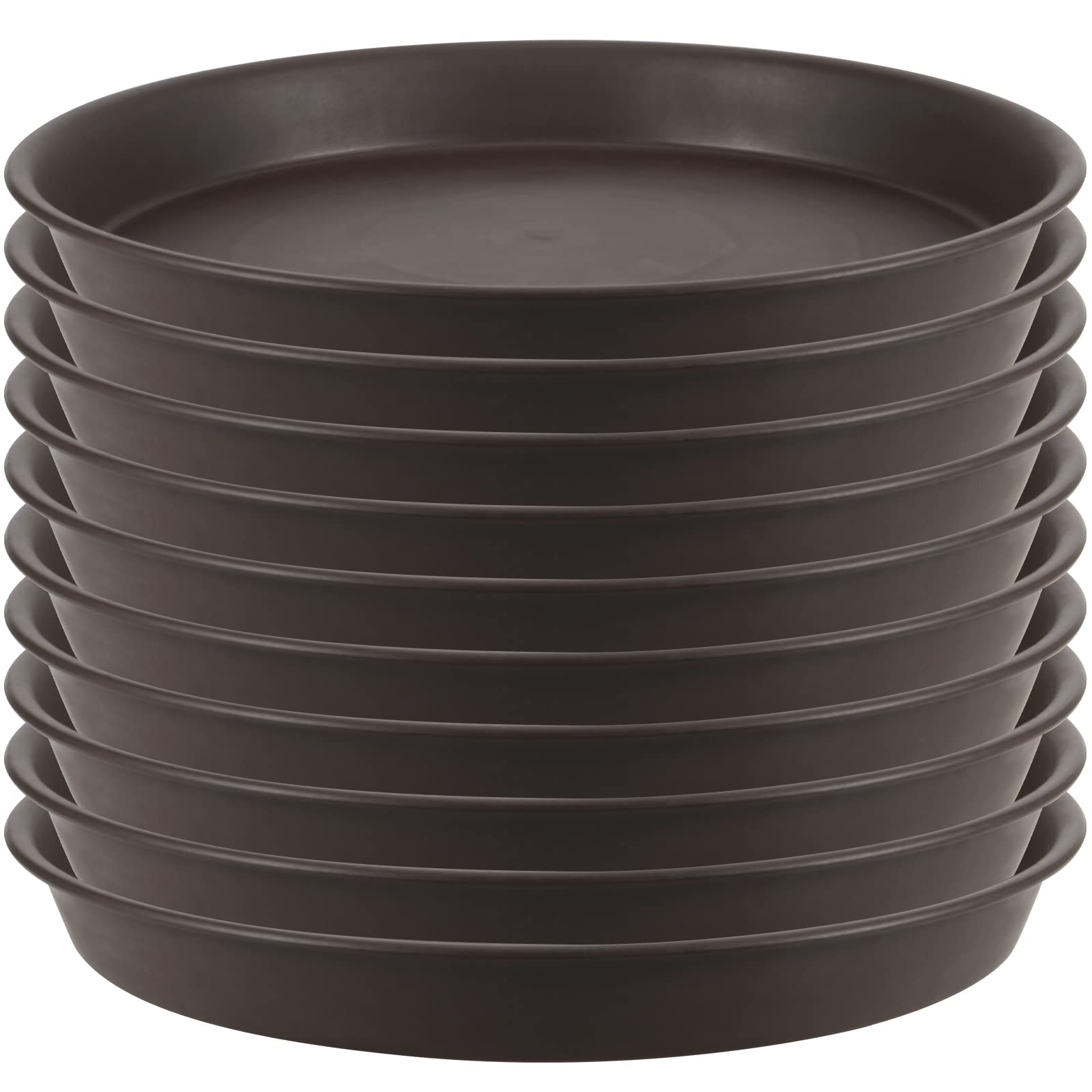 10 Pack 30cm Plastic Plant Pot Saucers, Round Garden Flower Pot Saucers Plastic Drip Trays for Indoors and Outdoor Garden Plants, Brown