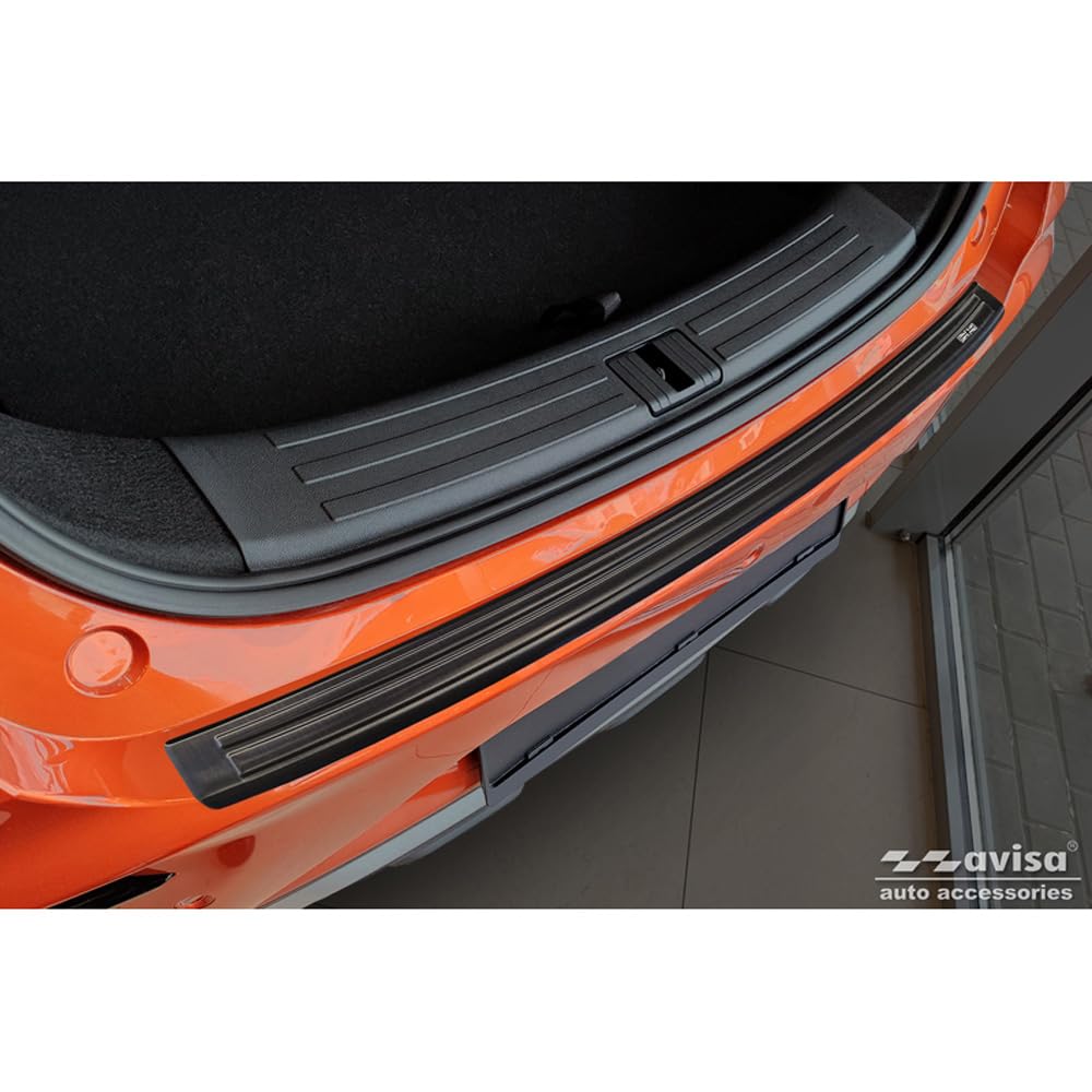 AvisaBlack Stainless Steel Rear Bumper Protector Compatible with MG ZS FL 2019- 'British Flag'