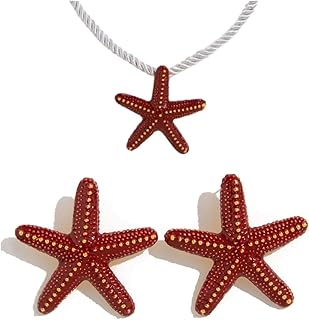 Pendientes de estrella de mar multicolor, collar de estrella de mar, joyería de playa, joyería de verano, ropa de resort para mujer 2025