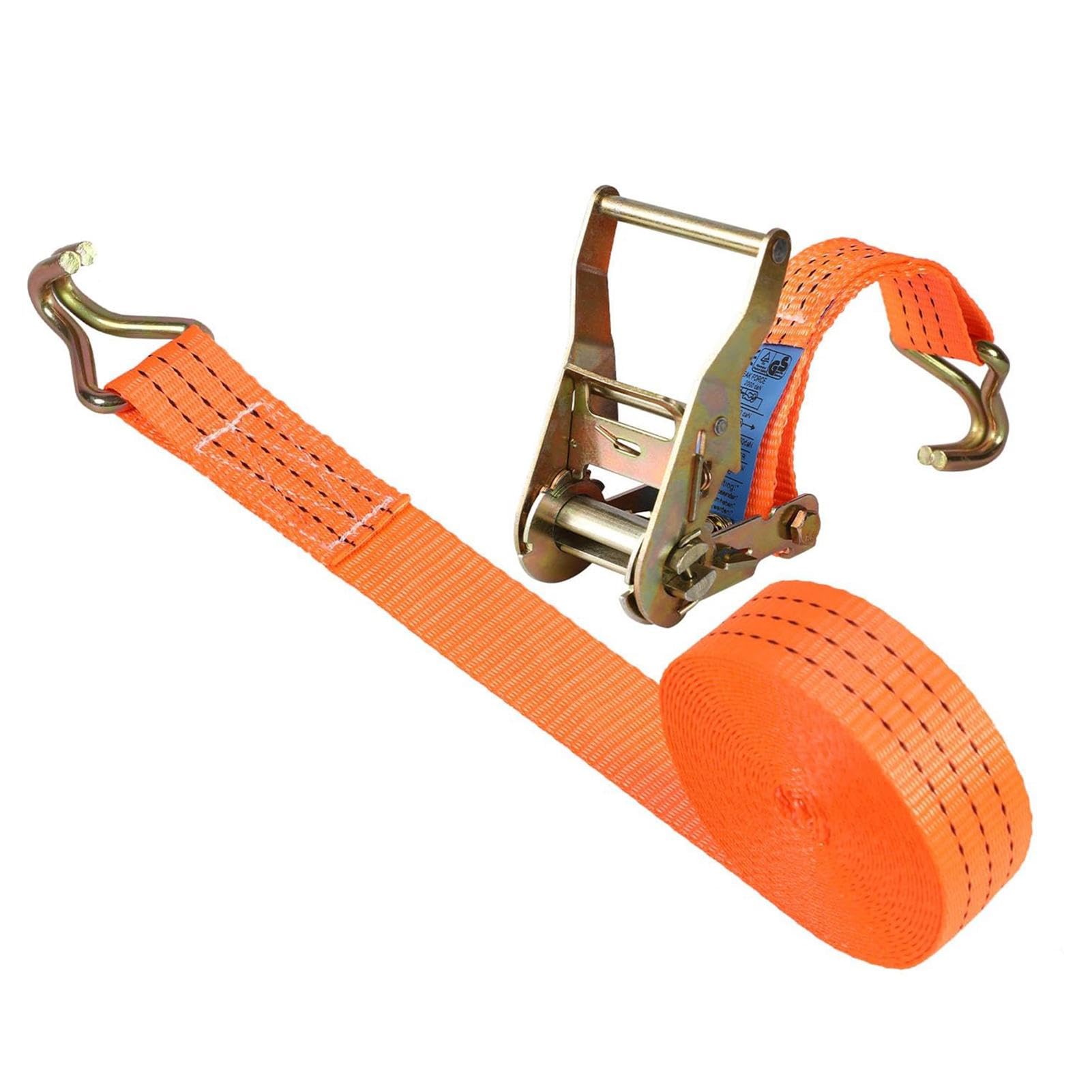 Cinghie di fissaggio a cricchetto, cinghie di fissaggio per camion con | ganci a J, di tensione regolabile per fissaggio del carico di furgoni, rimorchi, carico, moto