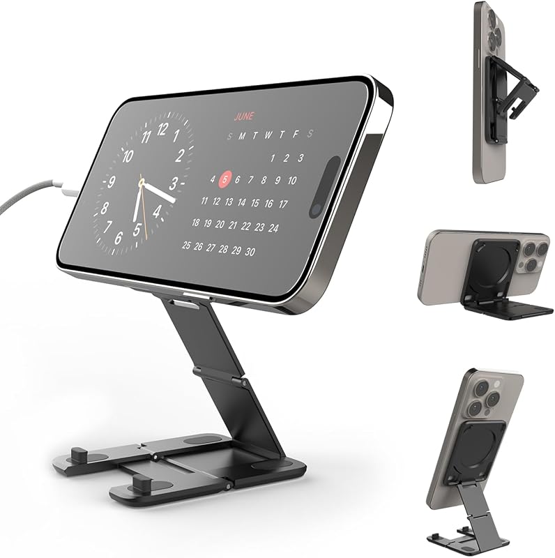 Stance+ 10-in-1 MagSafe Super Gadget, Magnetic Tripod Stand, Car Vent+Dash+CD Mount, Finger Holder, Airplane Mount, Selfie Stick, More