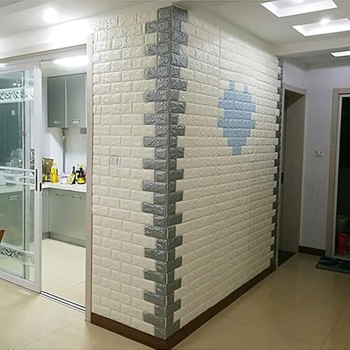 Miniatura 6 de Cozylkx Paneles de pared de espuma 3D, 5 azulejos que cubren 28.7 pies cuadrados, papel tapiz grueso de ladrillo para despegar y pegar para