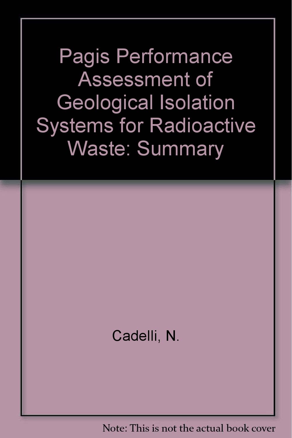 PAGIS Performance Assessment of Geological Isolation Systems for