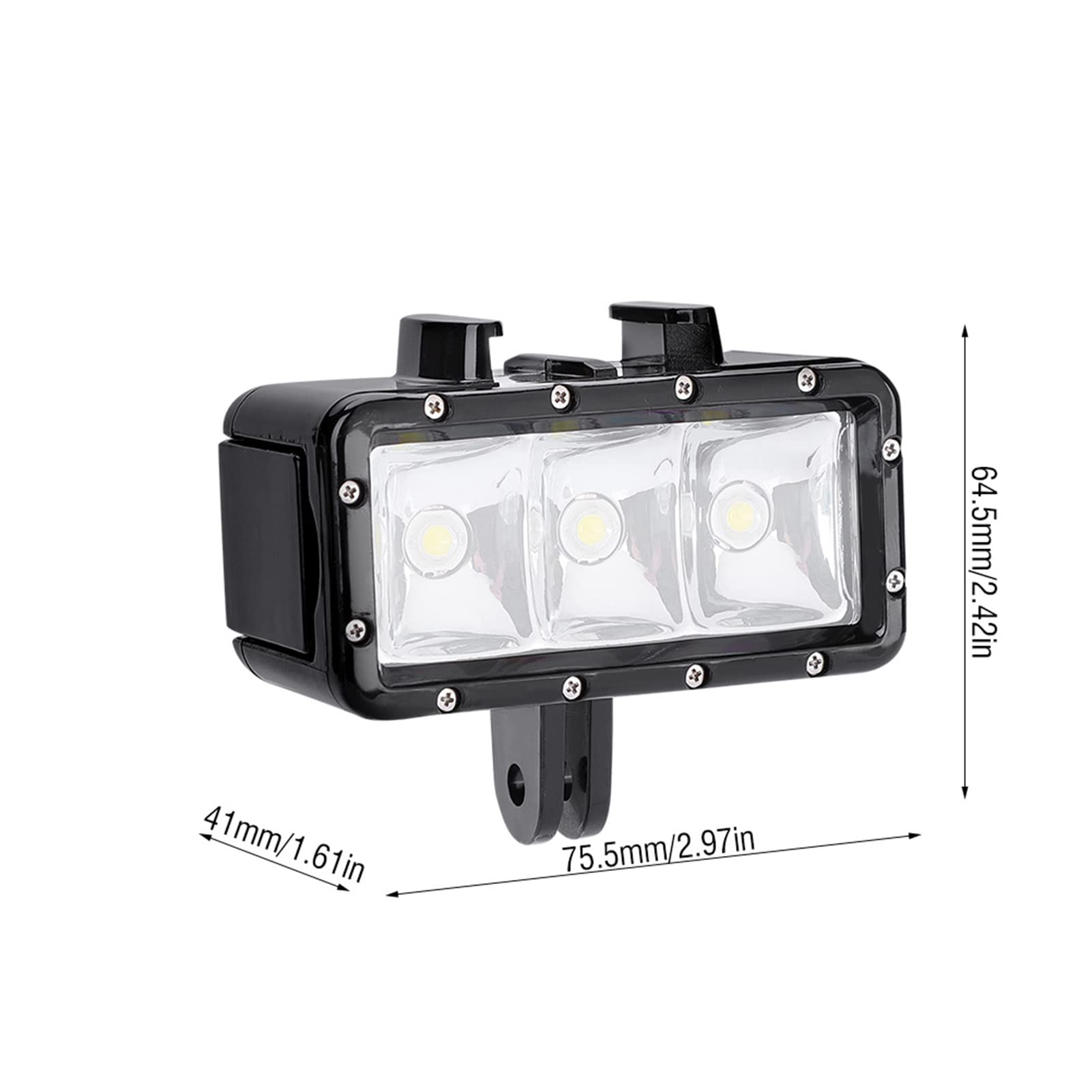 30m Diving LED Video Light for XiaoYi Action Cameras with 3 Lighting Modes