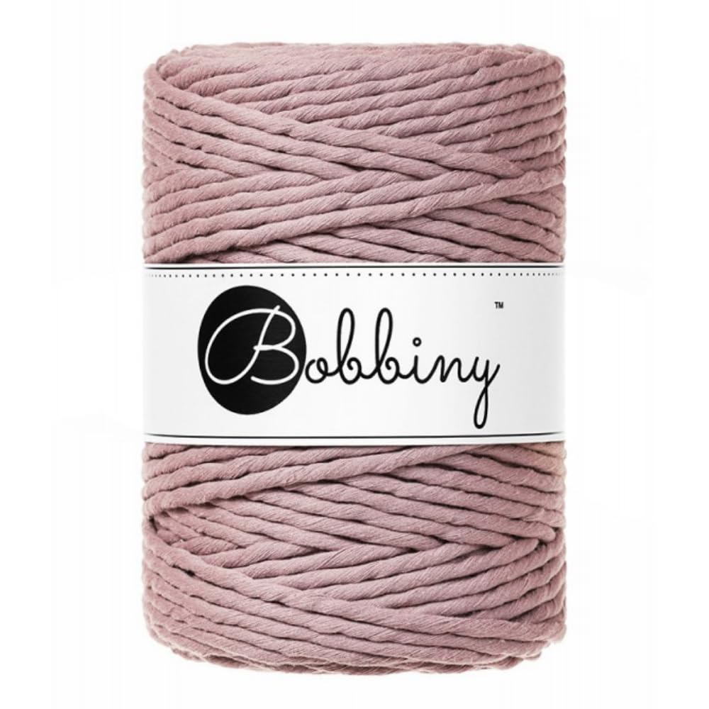 Cordón de macramé de 5 mm de una capa Bobbiny XXL, hilo suave de 100 m para flecos perfectos