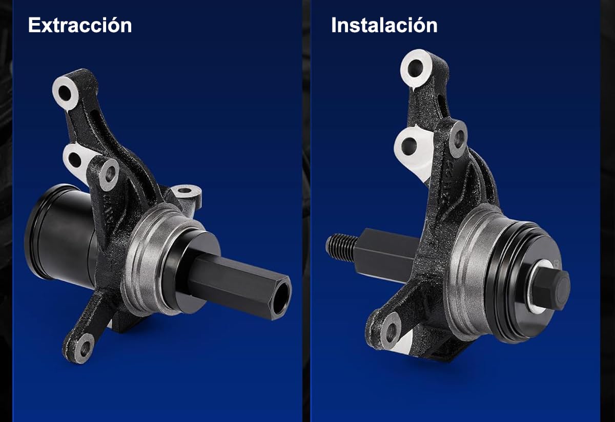 JOMAFA 1143 - Juego de Herramientas para Rodamientos de Rueda – Extractora e Instaladora de Cojinetes y Bujes para Talleres y Mecánicos – 23 Piezas Resistentes, Incluye Adaptadores Universales