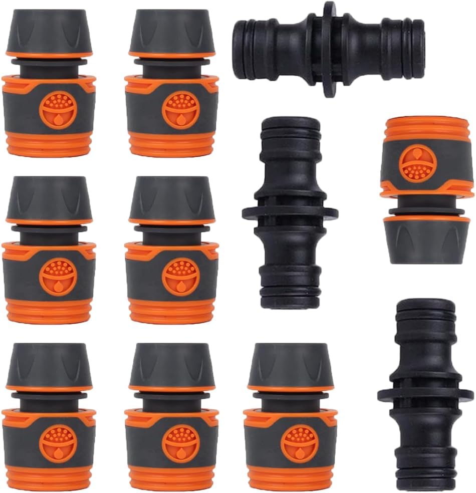 Set raccordi tubi giardino 11 pezzi arancioni