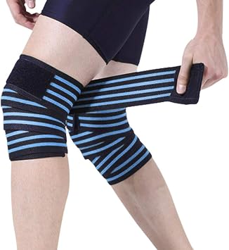 YJZQ Compression Elasticity Knee Bandage Wrap Weightlifting Squat Fitness Strap Patella Leg Thigh Calf Shin Support Brace Protector GYM Basketball Sports Guard -Arthritis Tendonitis Pain-relief