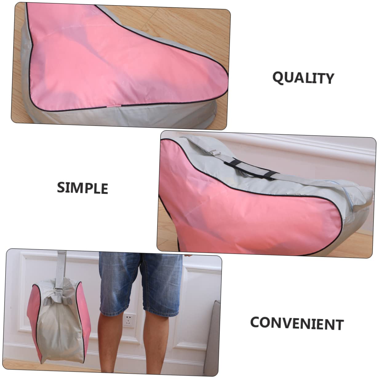 Borsa Triangolare per Pattini da Ghiaccio e Inline Rosa 2 Pezzi | Tessuto Oxford, Design Portatile e Riutilizzabile, Facile da Pulire, per Trasporto e Stoccaggio